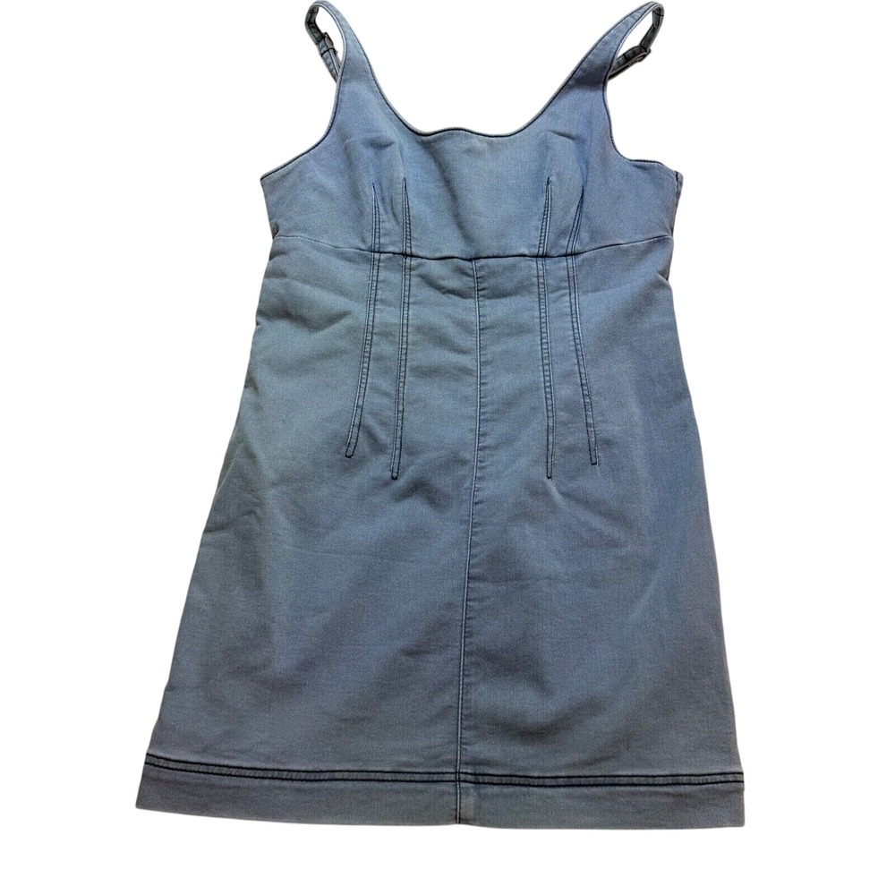 no boundaries womens dress medium Denim Mini Sleeveless Casual Fitted‎ Blue